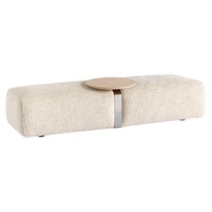 Meg Bench Carpanese Home Italia Bench with Metal Belt and Marble Coffee Table