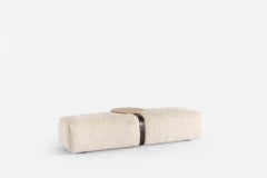 Meg Bench Light Carpanese Home Italia Bench with Belt and Marble Coffee Table