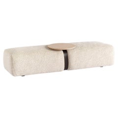 Meg Bench Light Carpanese Home Italia Bench with Belt and Marble Coffee Table