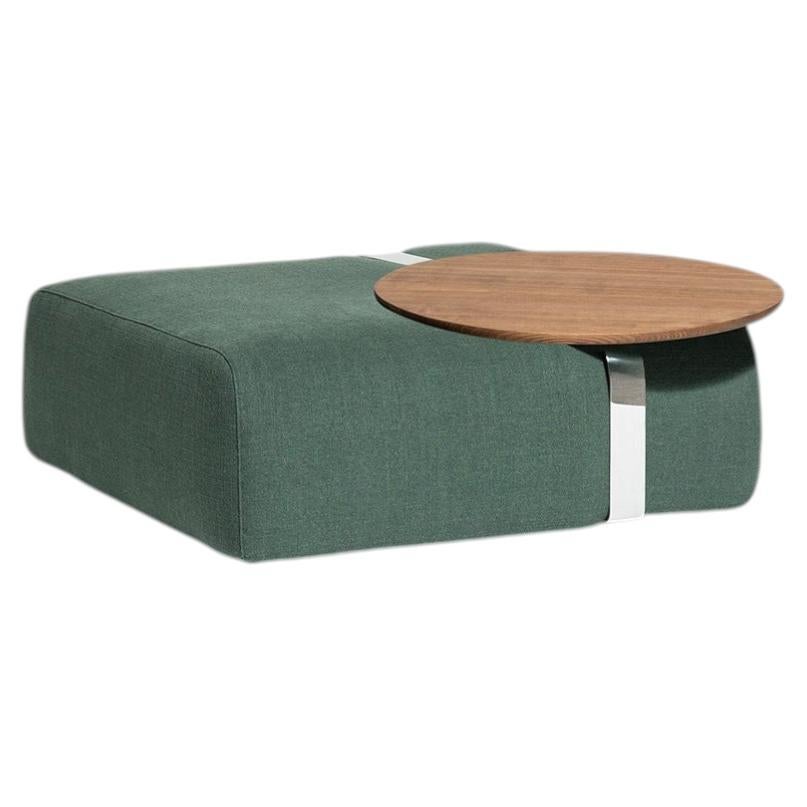 Meg C Carpanese Home Italia Ottoman Pouf with Wooden Coffee Table