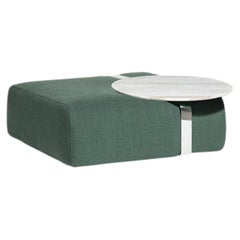 Meg C Carpanese Home Italia Ottoman Pouf with Marble Coffee Table