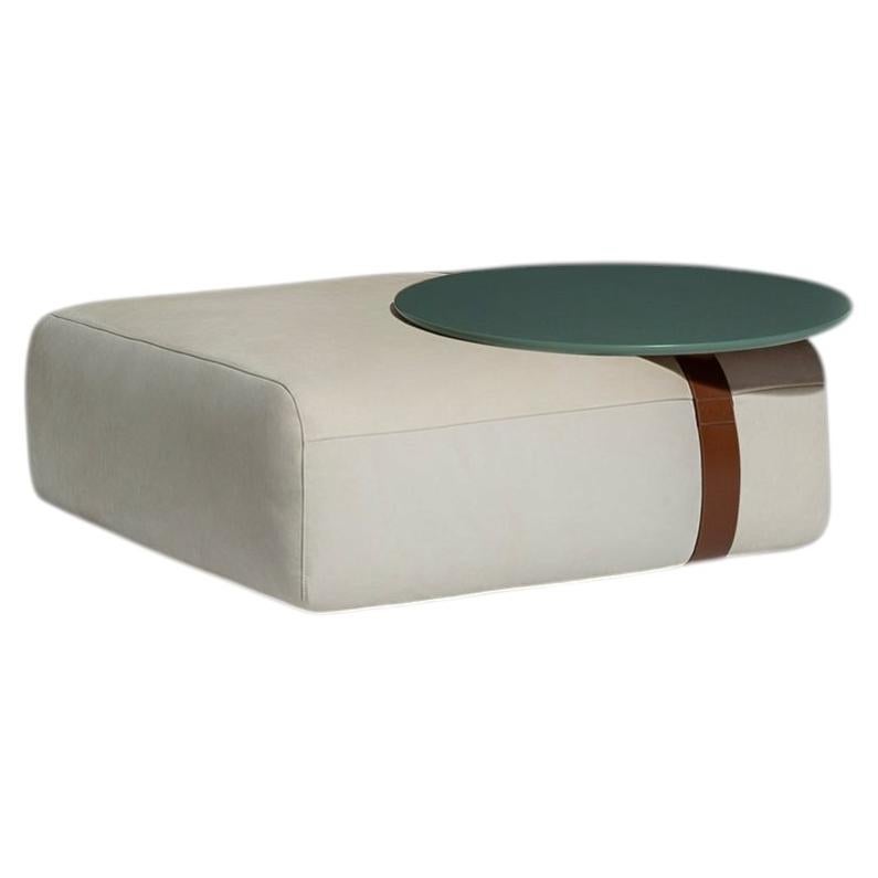 Pouf ottomano Meg C Light Carpanese Home Italia con tavolino laccato