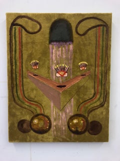 "Cinlorasux" Contemporary Still Life Acrylic Painting on Velvet, 2018