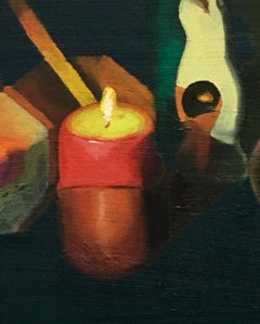 "Dark Still Life, " 2015 Contemporary Oil Painting by Meg Franklin