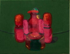 "Grobbleslom" Contemporary Still Life Painting on Velvet by Meg Franklin, 2016