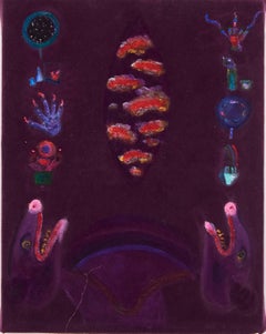 "Royal Opossum Bellow" Contemporary Still Life Painting on Velvet