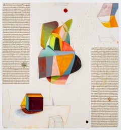 Let America Be America Again, Collage of Text on Paper with Geometric Shapes