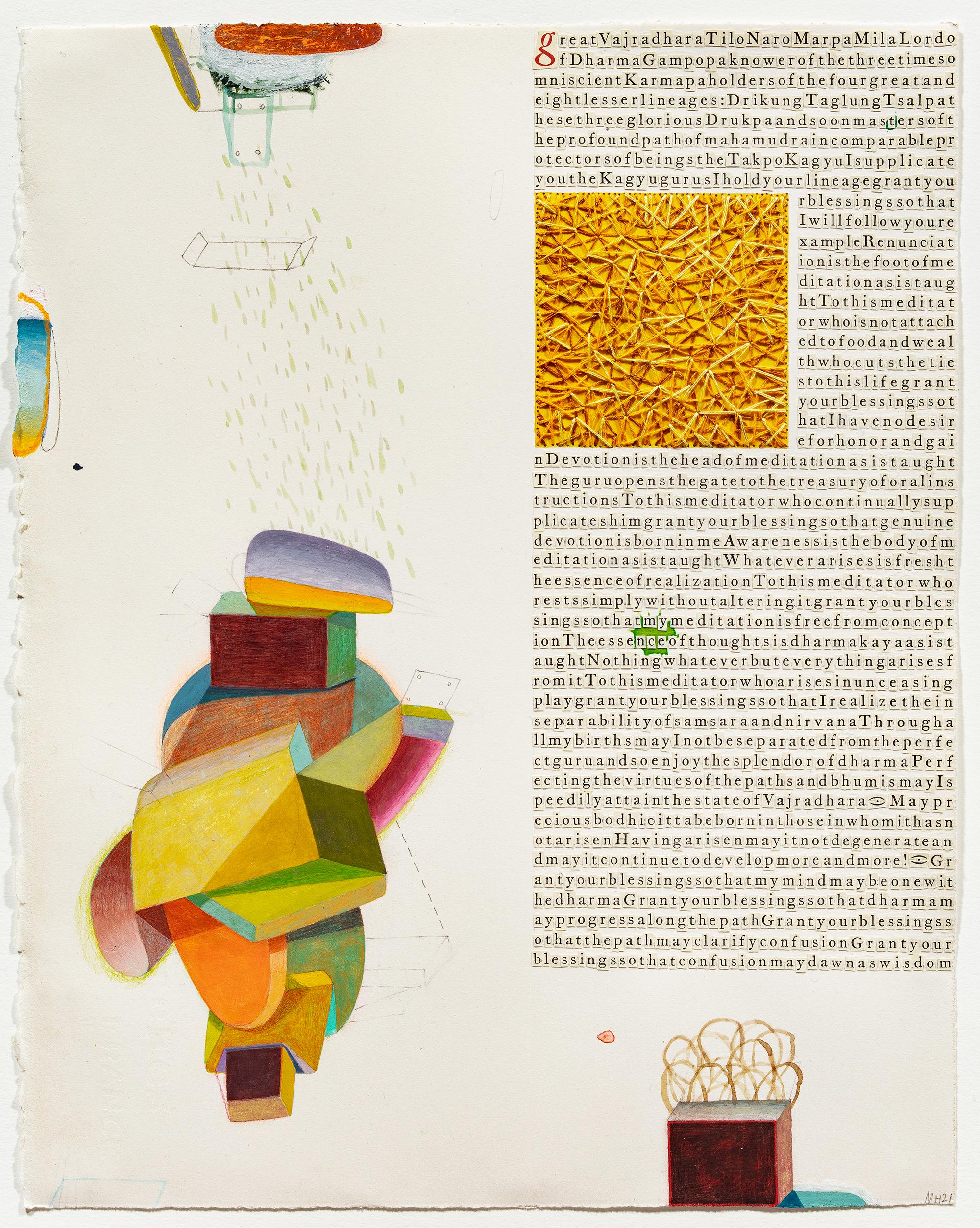 "Súplica al Takpo Kagyu" técnica mixta