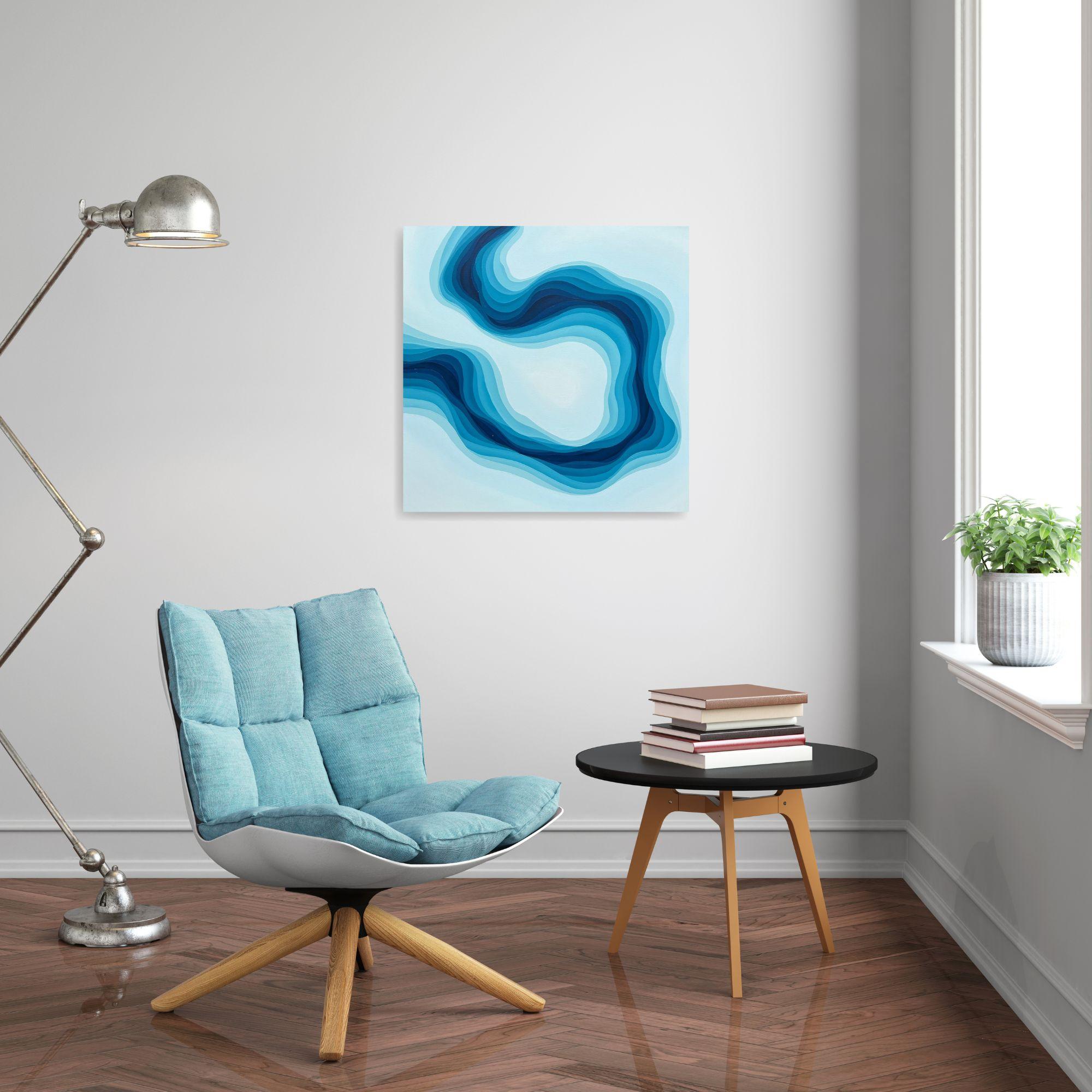 Carved By Glacial Waters-original abstract waterscape painting-contemporary Art - Abstract Painting by Meg O'Hara