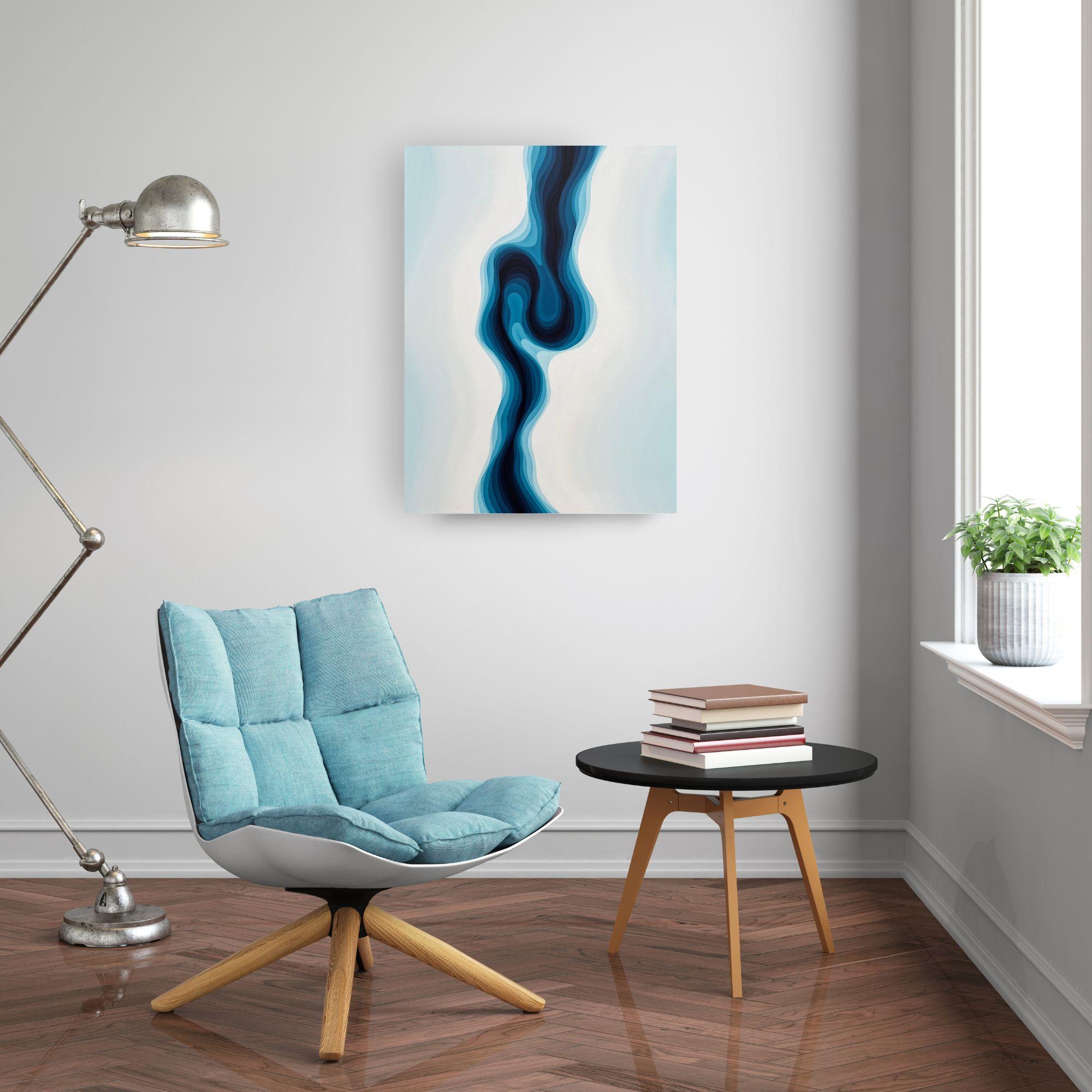 Sublime Depths - quadro astratto originale con paesaggio acquatico - Arte contemporanea - Painting Astratto di Meg O'Hara