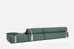 Meg XL Carpanese Home Italia Modular Sofa with Belts and Lacquered Coffee Table