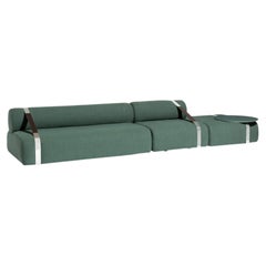 Meg XL Carpanese Home Italia Modular Sofa with Belts and Lacquered Coffee Table