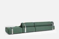 Meg XL Carpanese Home Italia Modular Sofa with Belts and Marble Coffee Table