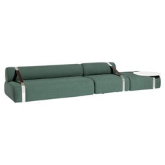 Meg XL Carpanese Home Italia Modular Sofa with Belts and Marble Coffee Table