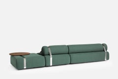 Meg XL Carpanese Home Italia Modular Sofa Metal Belts and Wooden Coffee Table