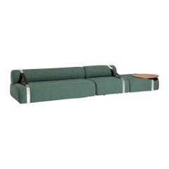 Meg XL Carpanese Home Italia Modular Sofa Metal Belts and Wooden Coffee Table