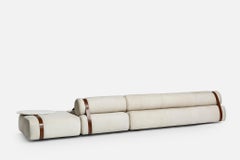 Meg XL Light Carpanese Home Italia Modular Sofa Belts and Marble Coffee Table