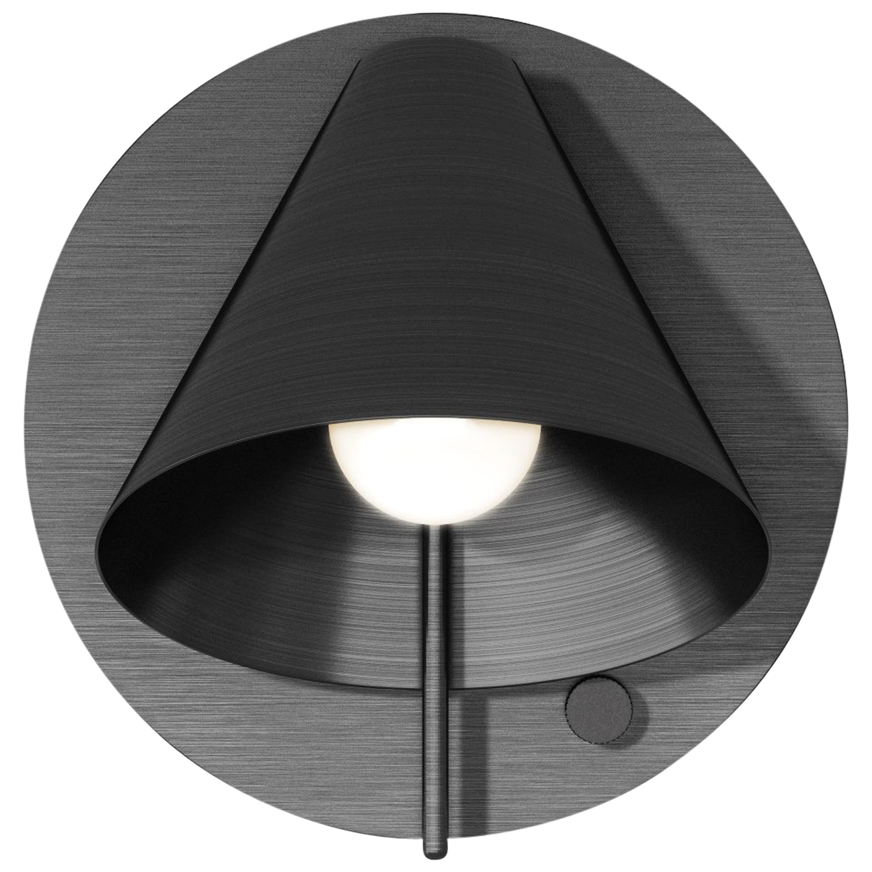 Mega Circle Sconce in Satin Blackened Brass by Matter Made For Sale