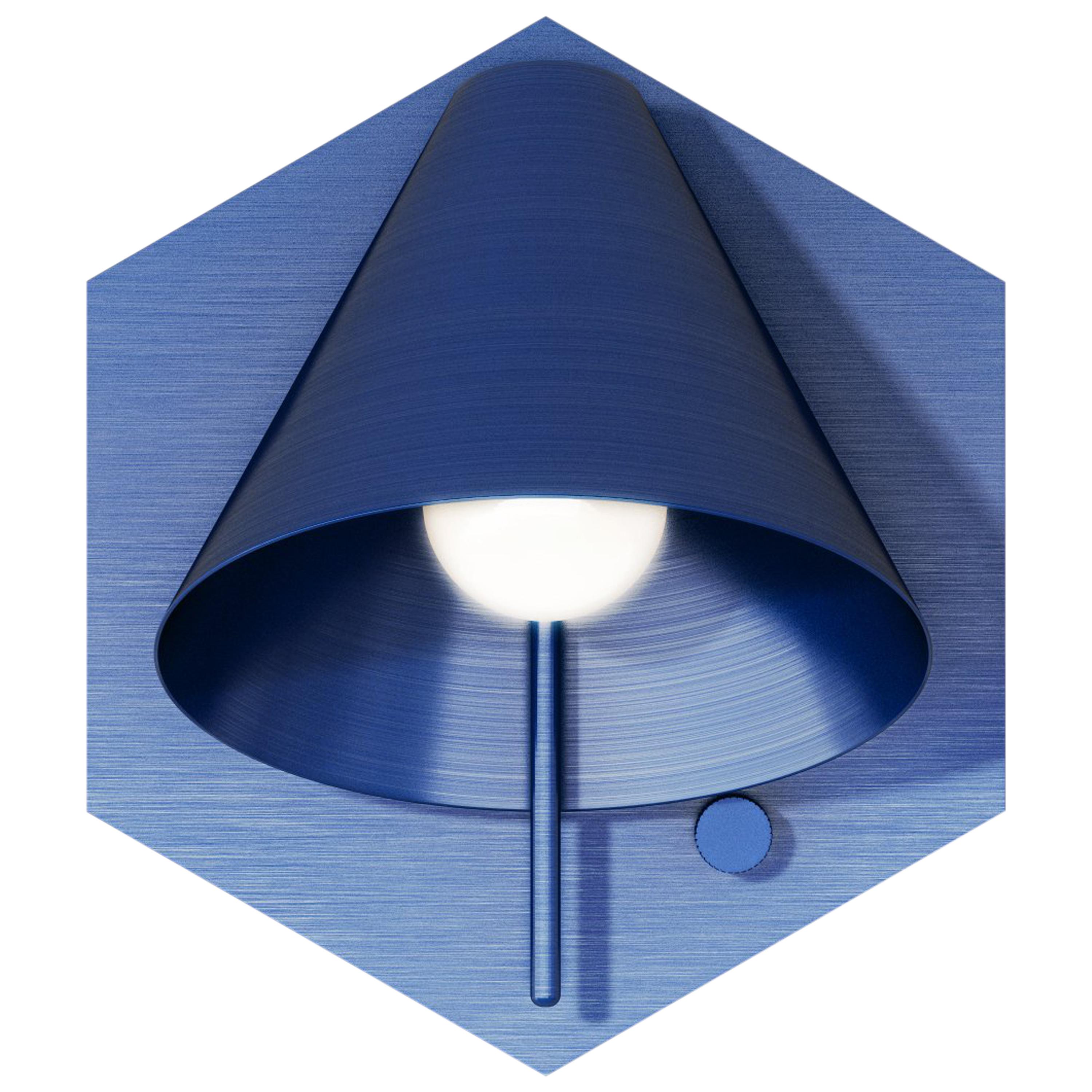 Mega Hexagon Sconce in Anondized Blue with Wire by Matter Made For Sale