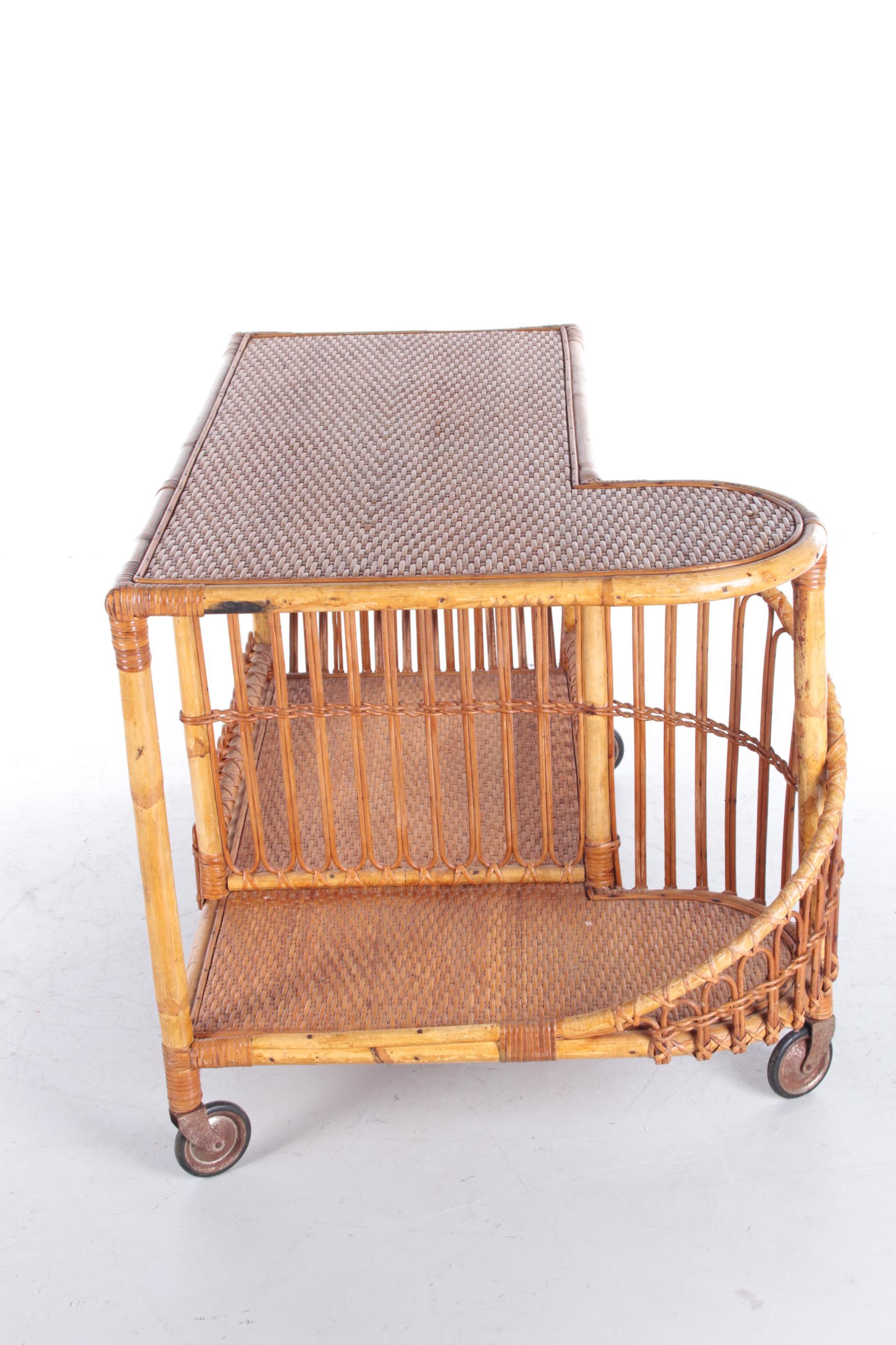 Mega Large Vintage Bamboo French Trolley, 1960s. 1