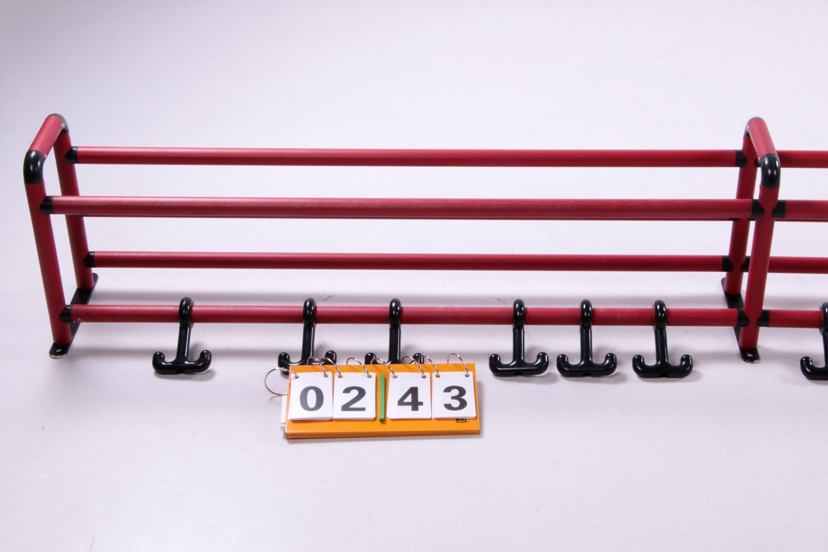 Dutch Mega Long Wall Coat Rack Spage Age the Length is 3.50 Meters, 1970s For Sale