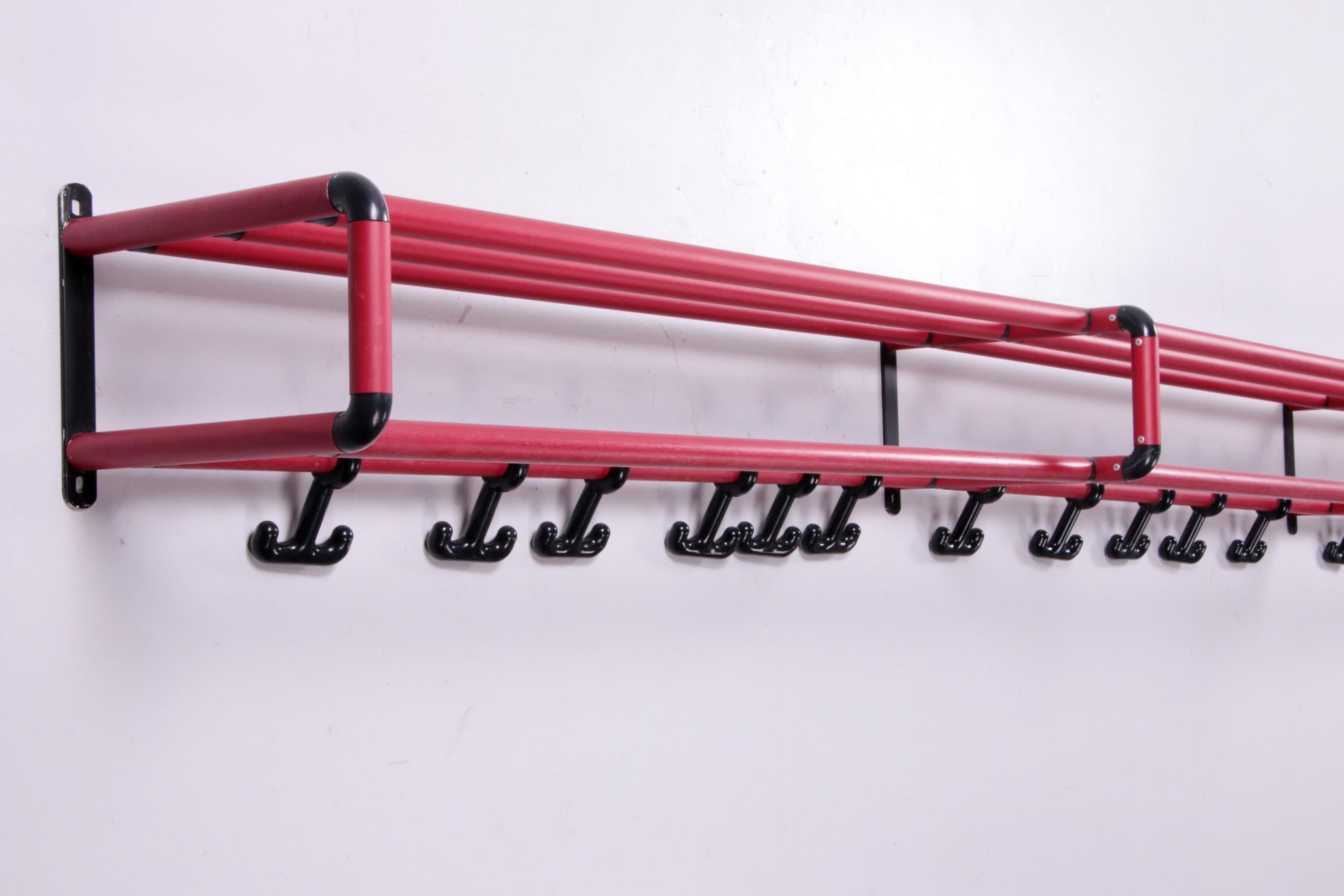 Metal Mega Long Wall Coat Rack Spage Age the Length is 3.50 Meters, 1970s For Sale