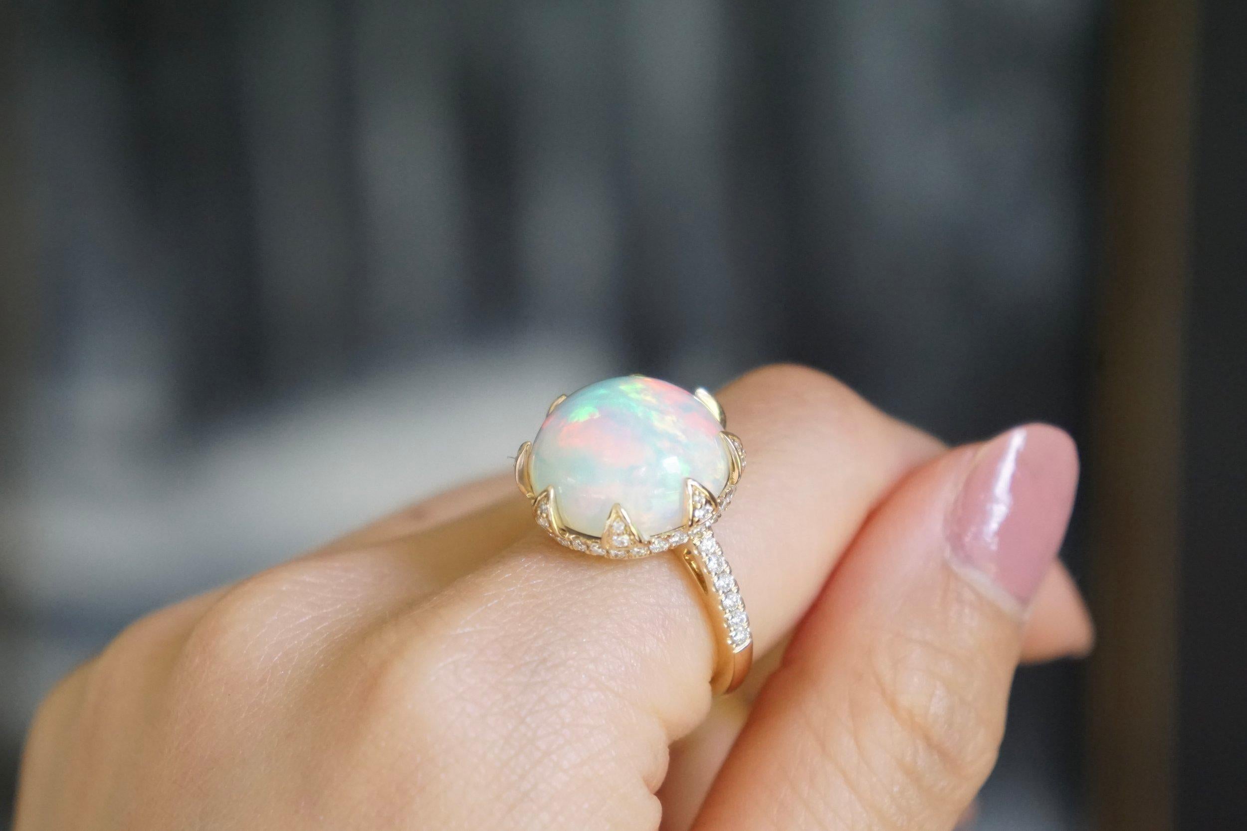 large opal engagement ring