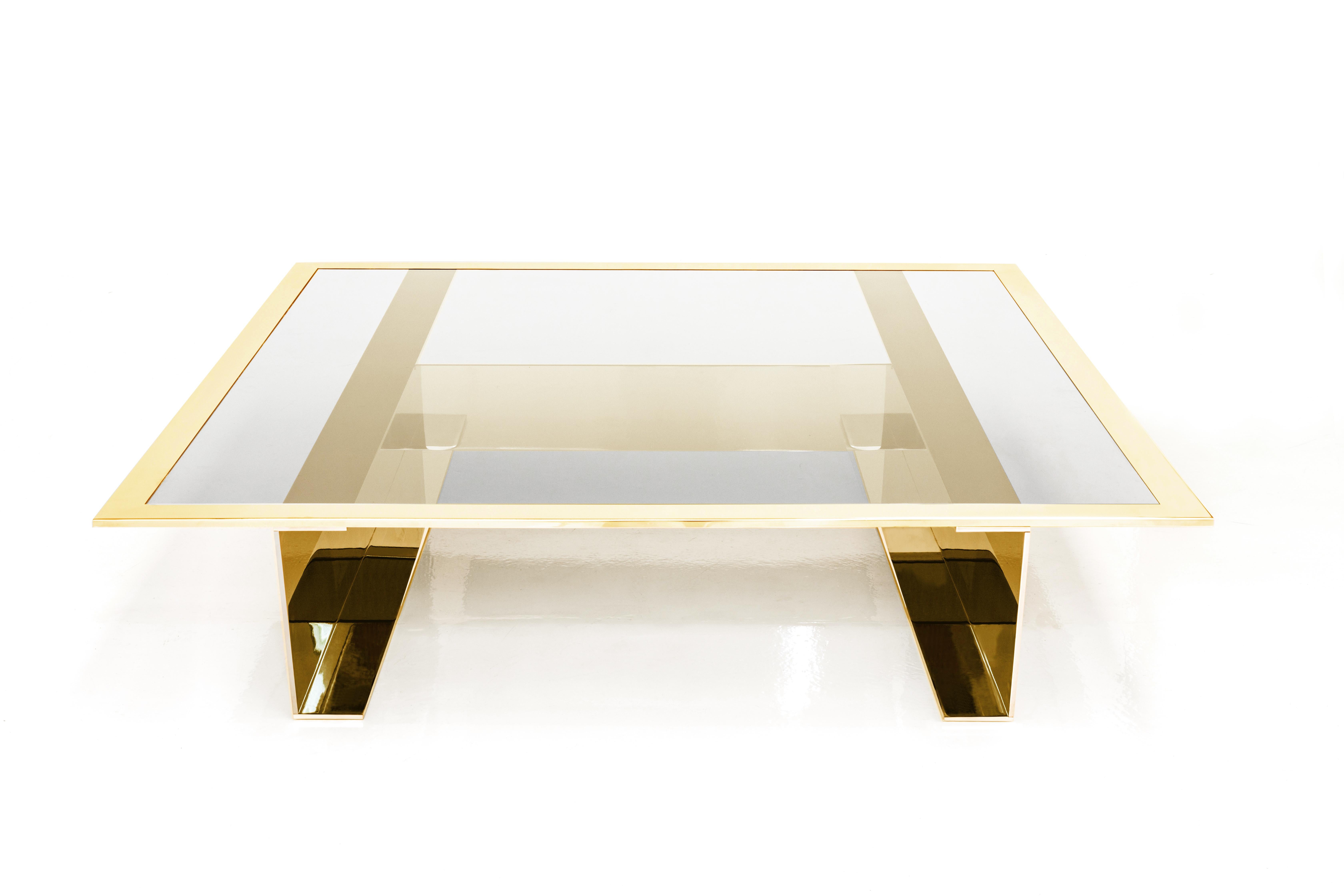 gold and silver coffee table