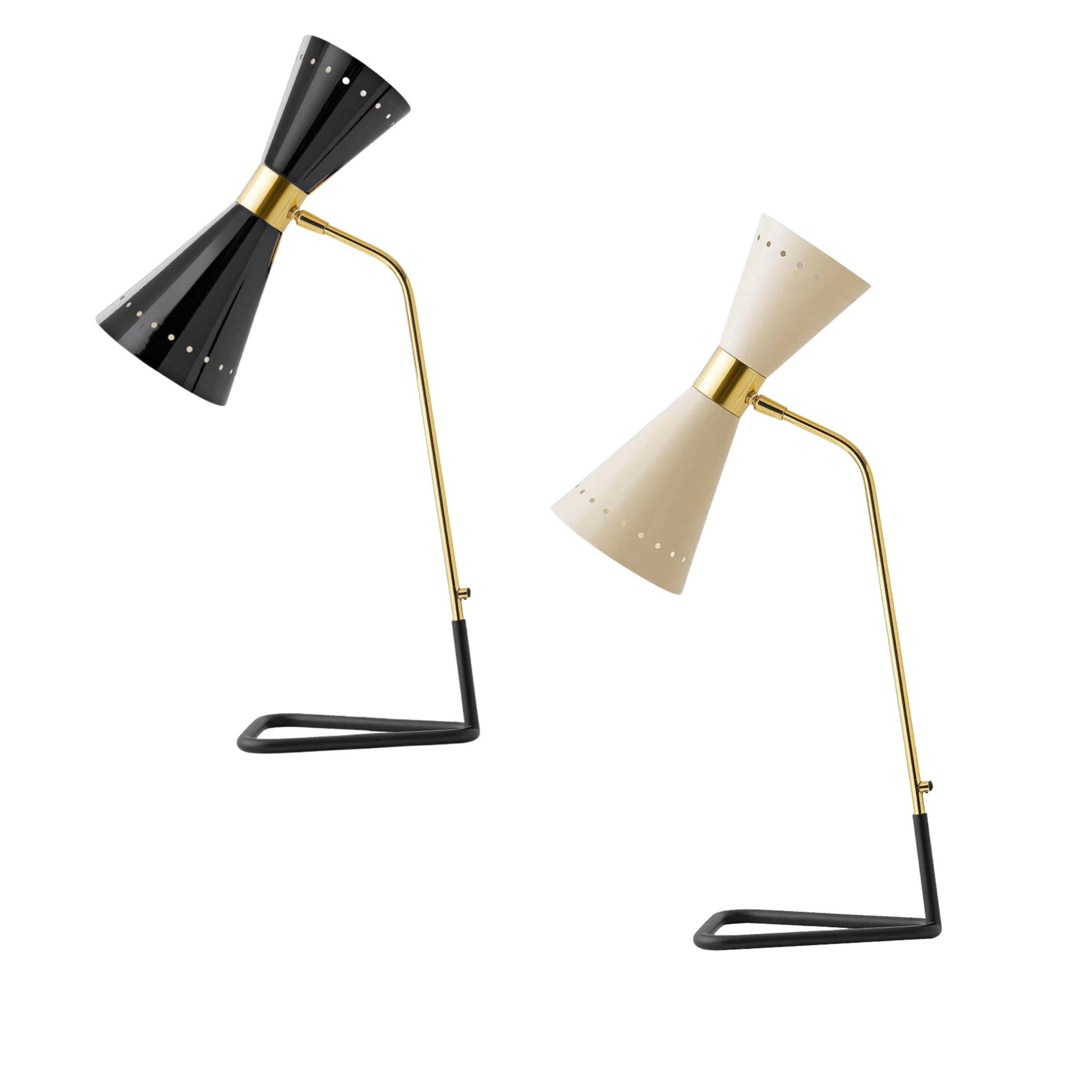 Peint Lampe de table en métal noir brillant 'Megafono' pour Stilnovo en vente