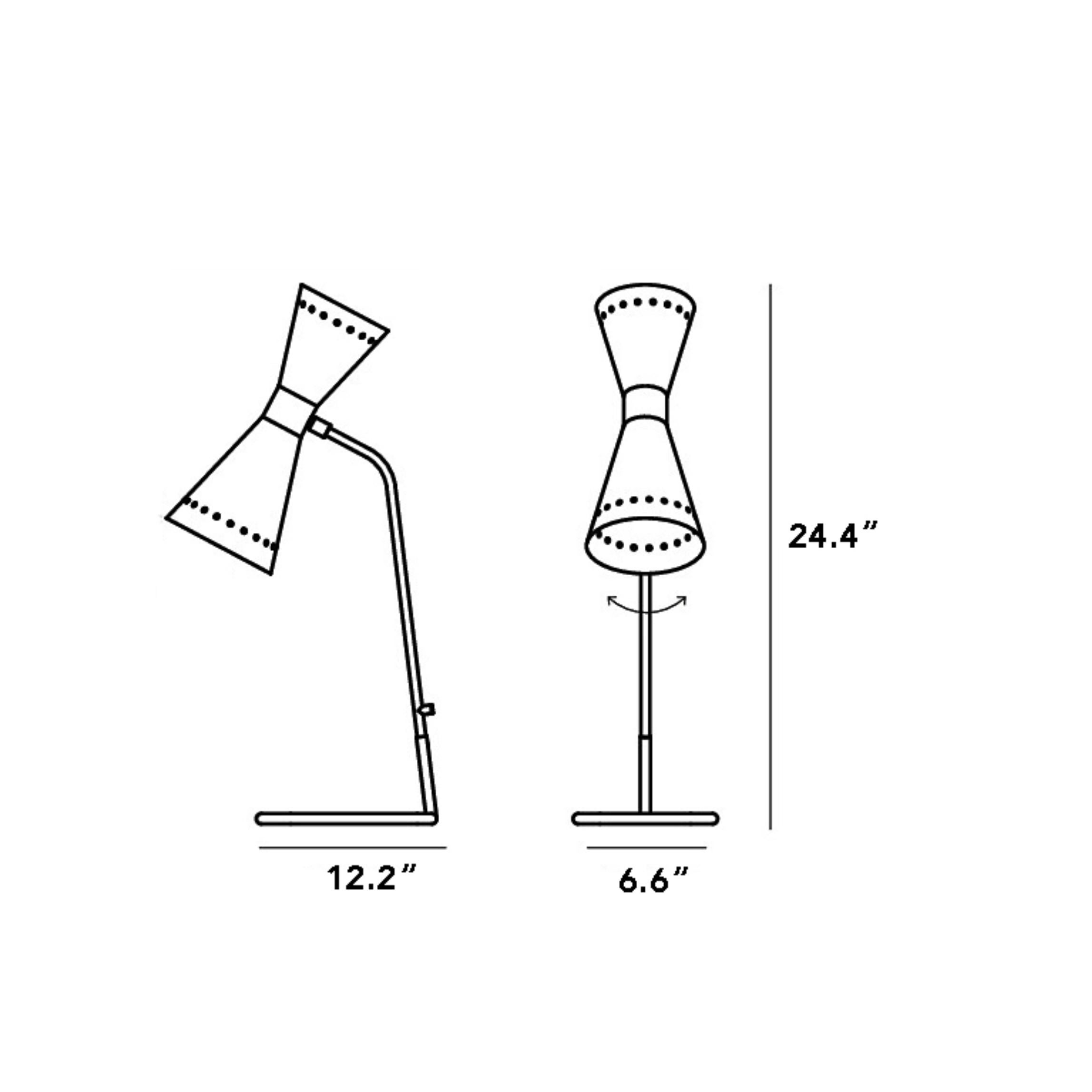 Lampe de table en métal noir brillant 'Megafono' pour Stilnovo Neuf - En vente à Glendale, CA