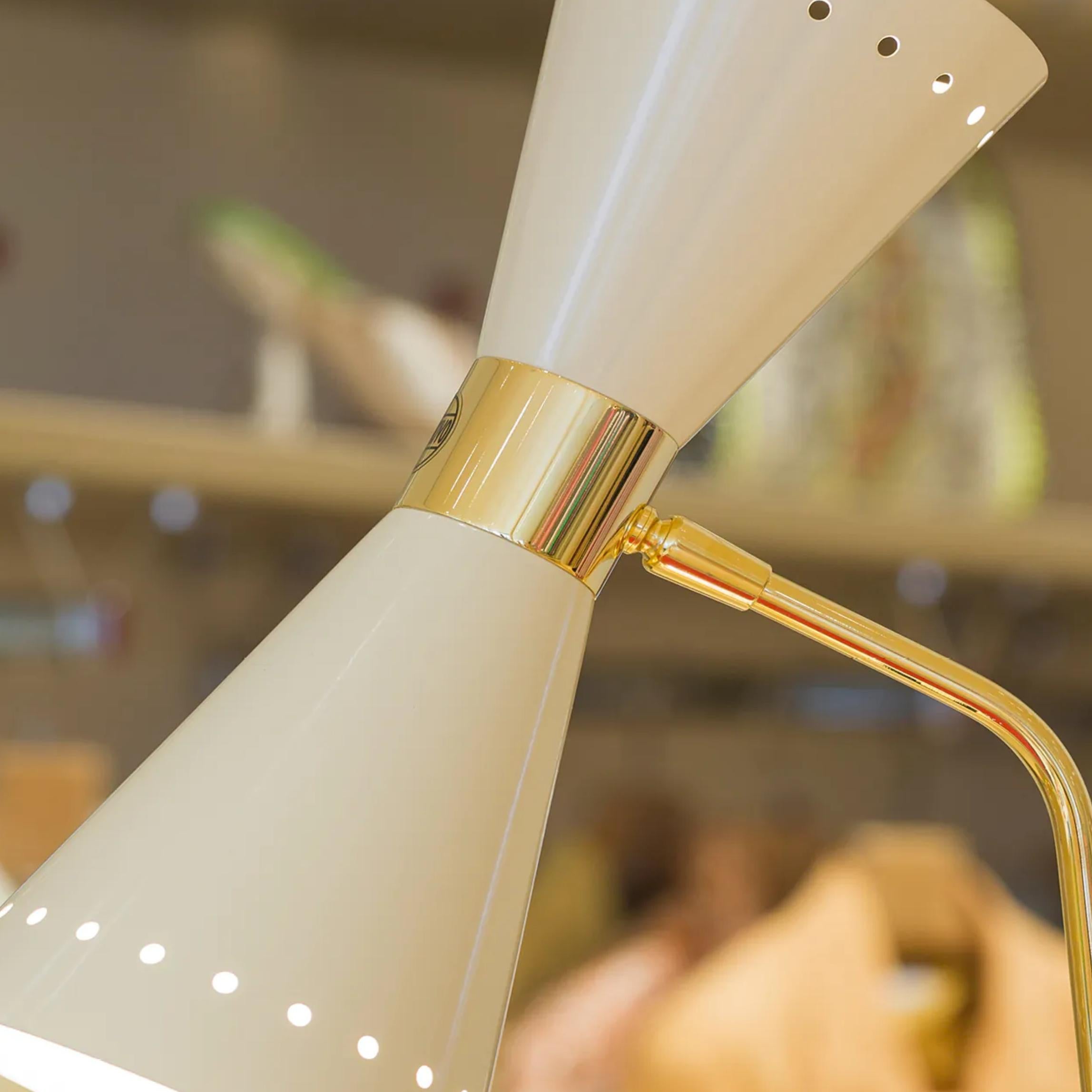 Lampe de table en métal noir brillant 'Megafono' pour Stilnovo en vente 1