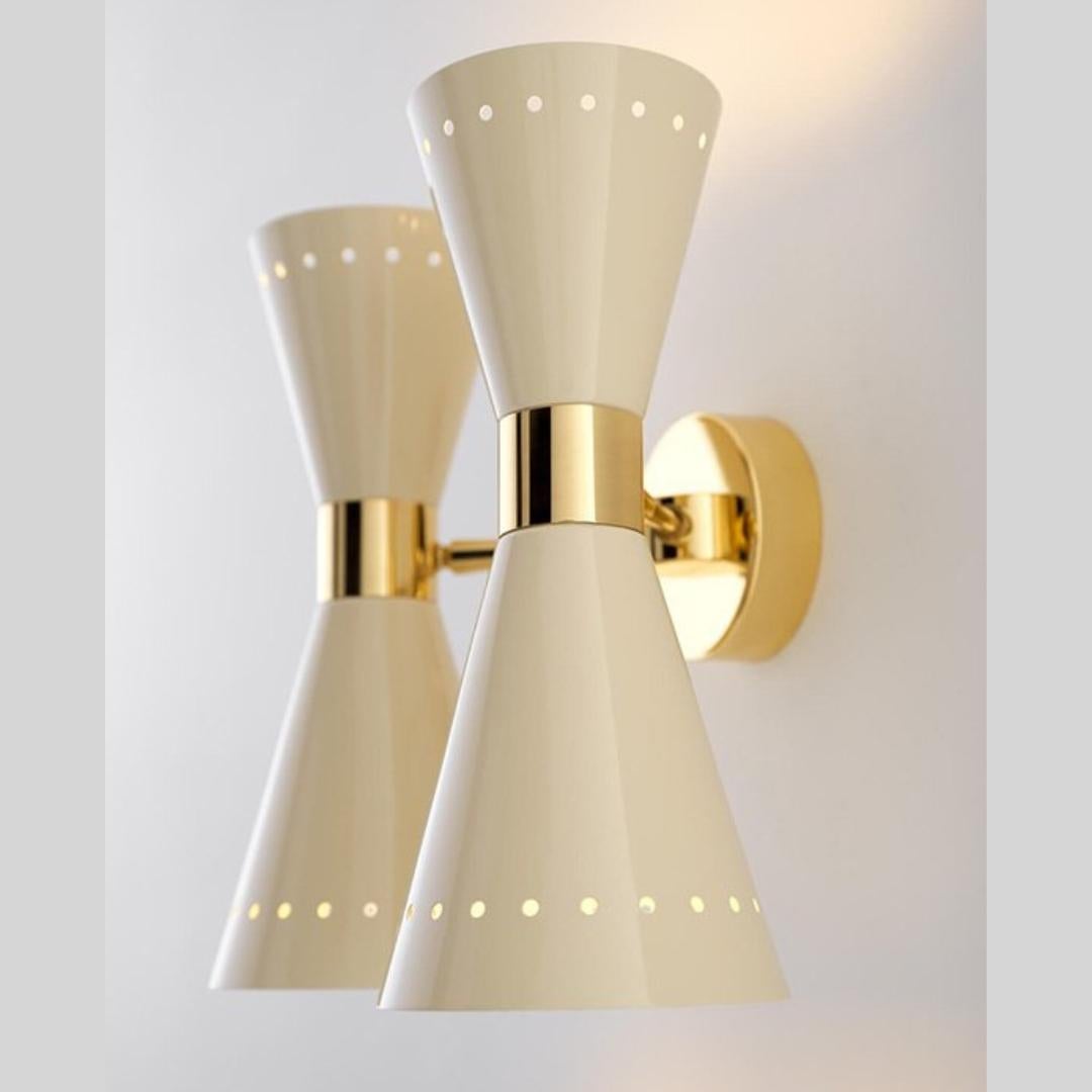  'Megafono' Glossy Ivory Double-Shade Metal Wall Lamp for Stilnovo

Founded in 1946 in Milan, Stilnovo was one of the most innovative lighting companies in Italy during the Midcentury era, producing iconic pieces by such luminaries as Joe Colombo,