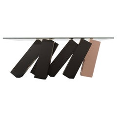 Megalith Coffee Table in Powder Coated Steel with Glass Top by :DUFFY