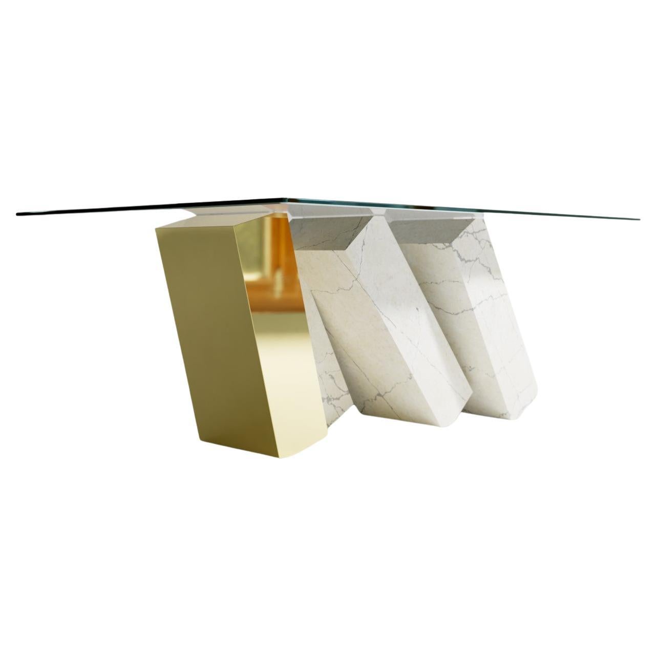 Megalith Coffee Table, Marble & Gold