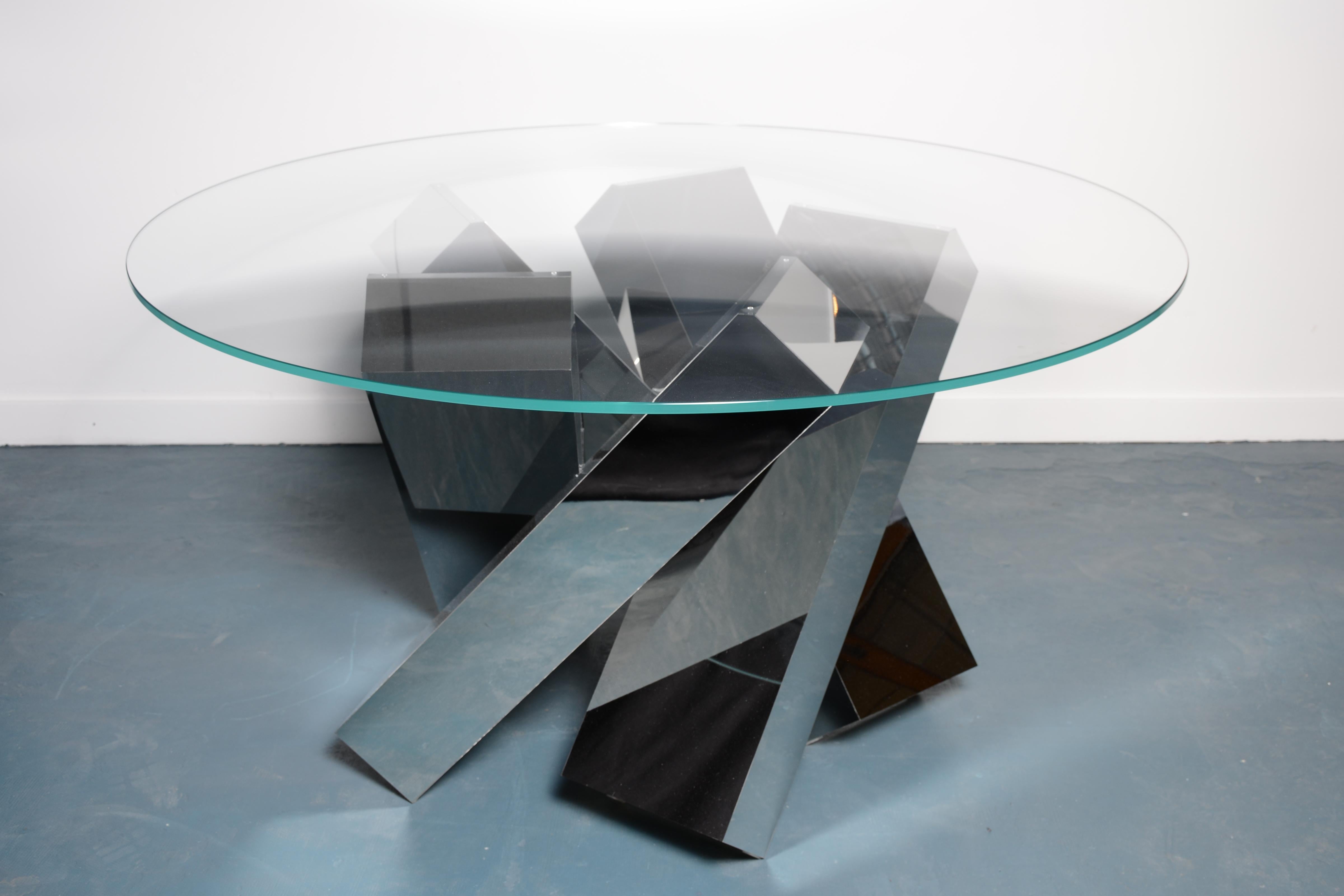 Contemporary Modern Megalith Round Dining Table For Sale