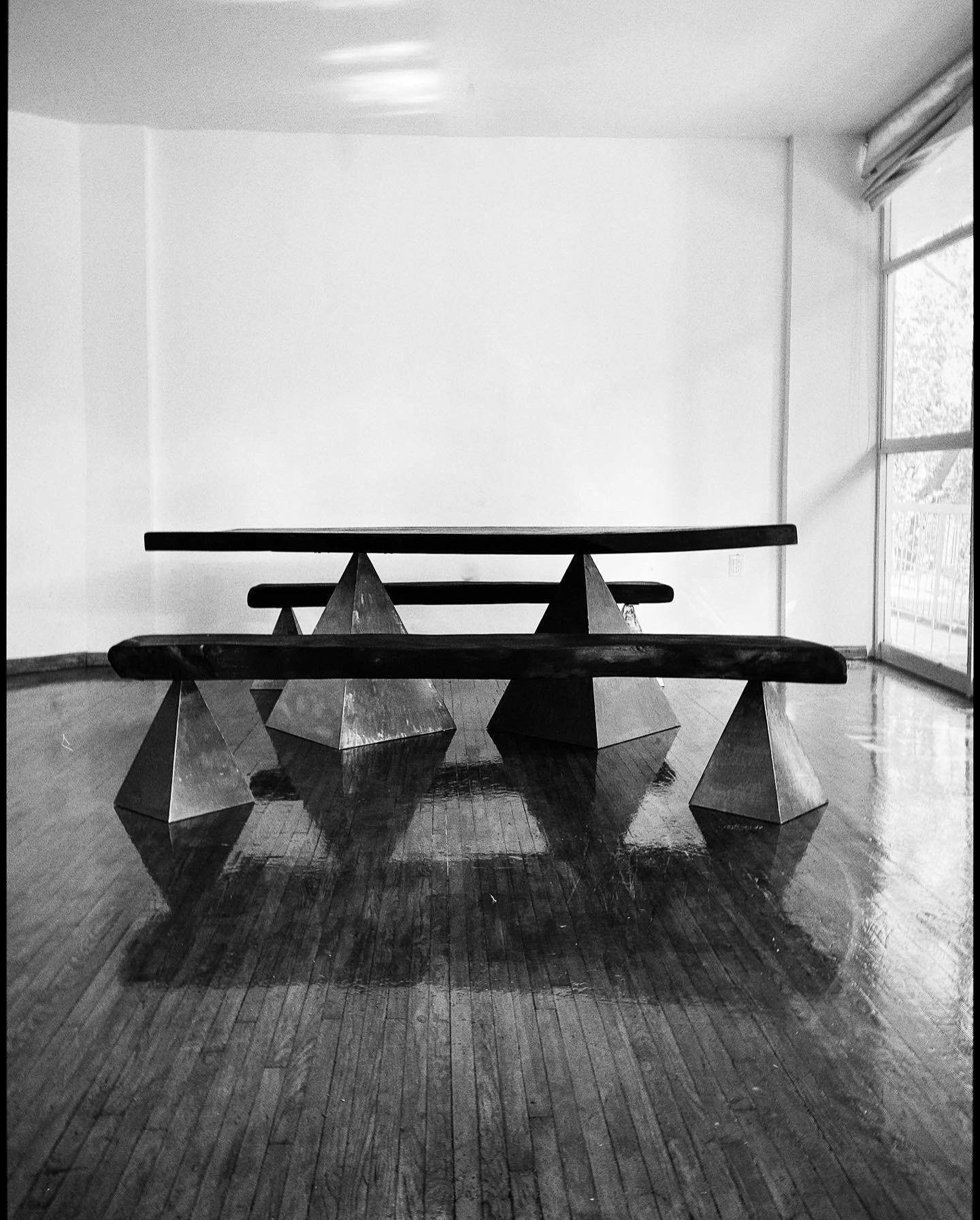 Megalithic Bench Seating Wood & Steel by Sol Bailey Barker REPby Tuleste Factory For Sale 3