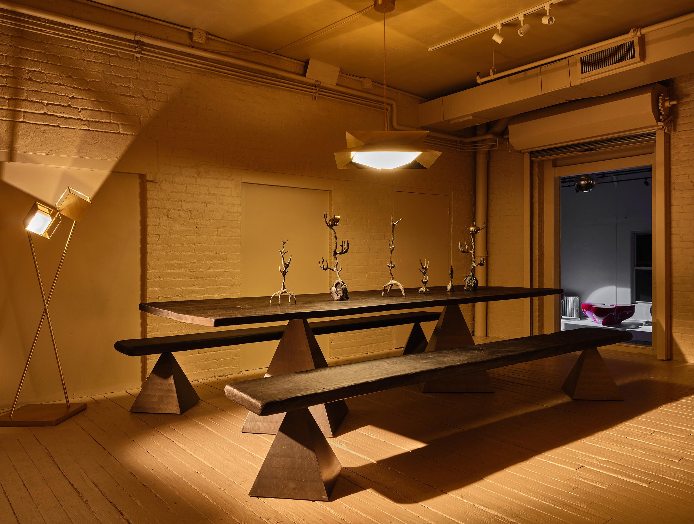 Table de salle à manger Megalithic en bois et acier par Sol Bailey Barker REP par Tuleste Factory en vente 6