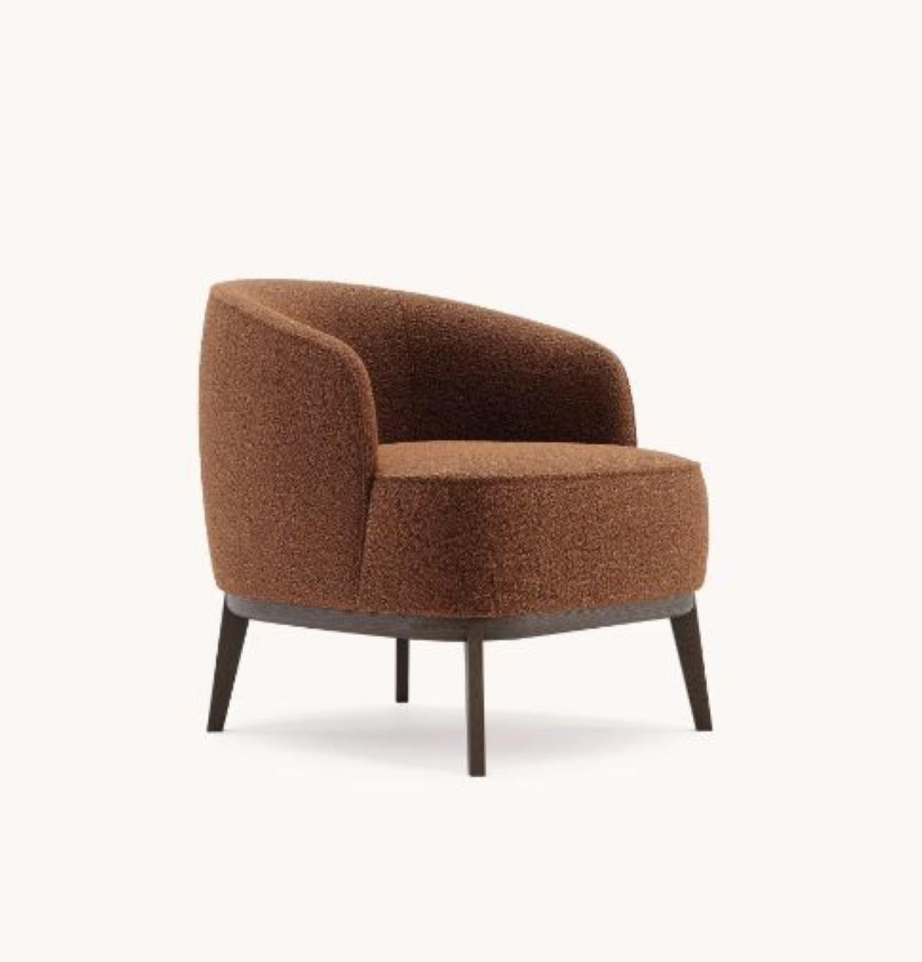 Megan Armchair by Domkapa
Materials: Fabric Structure: Columbia Brick, Fabric Piping: Columbia Brick, Legs: Fumé Stained Ash.
Dimensions: W 68 x D 75,5 x H 71 cm. 
Also available in different materials. Please contact us. 

Domkapa holds a