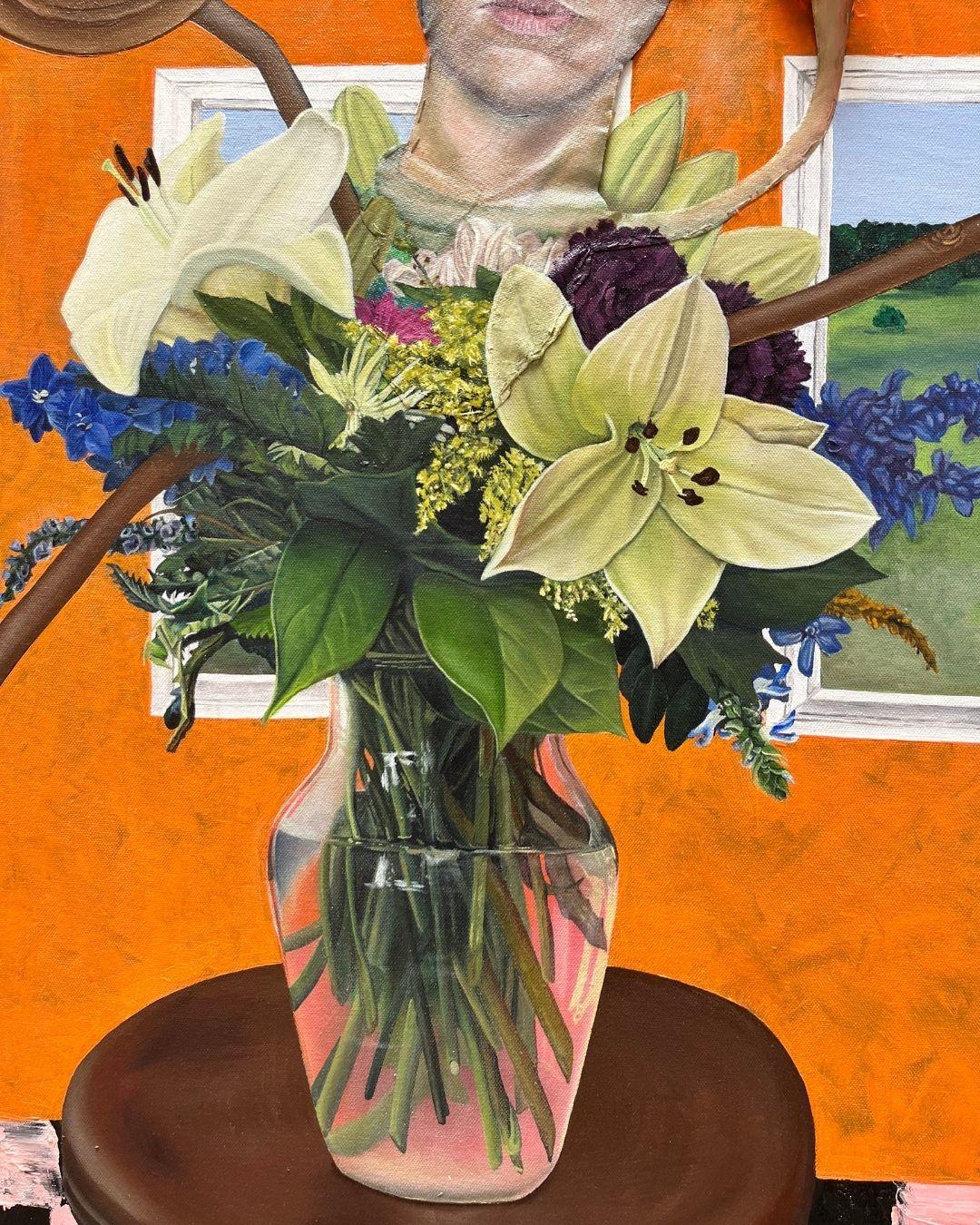 Surrealistisches Mixed-Media-Gemälde „Flower Crowns“ von Megan Dune im Angebot 4