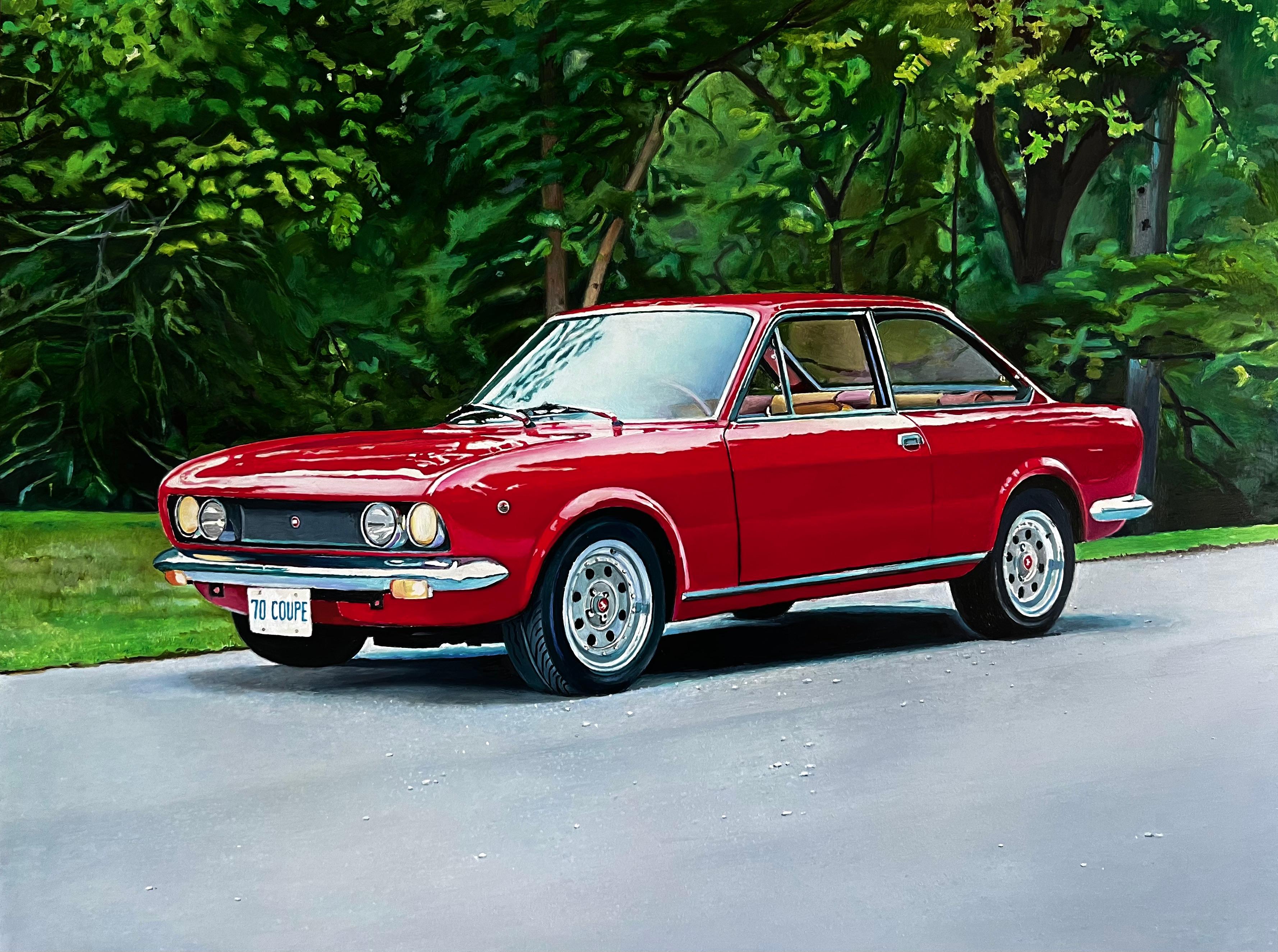"1970 Fiat Coupe" Original Oil Painting 18 in x 24 in