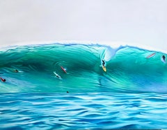 „Big Wave Dungeons South Africa“ 2020, Original-Ölgemälde 72"x56"