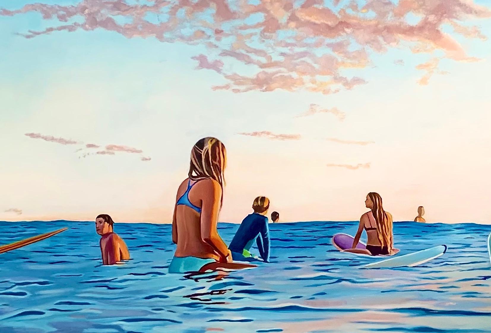 „Board Meeting“ Original Ölgemälde 44 in x 64 in (Zeitgenössisch), Painting, von Megan Eisenberg