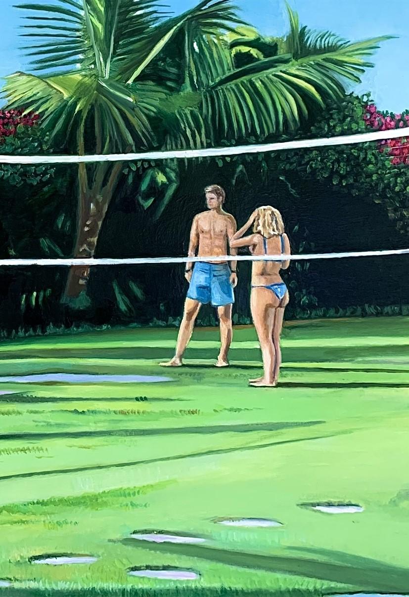 Peinture à l'huile originale de Palam Beach Afternoon  - Bleu Landscape Painting par Megan Eisenberg