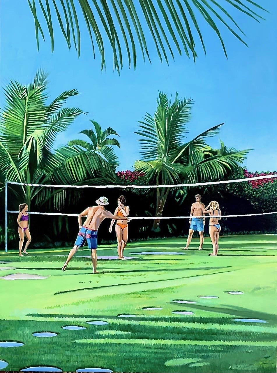 Landscape Painting di Megan Eisenberg - "Pomeriggio a Palm Beach" Pittura ad olio originale
