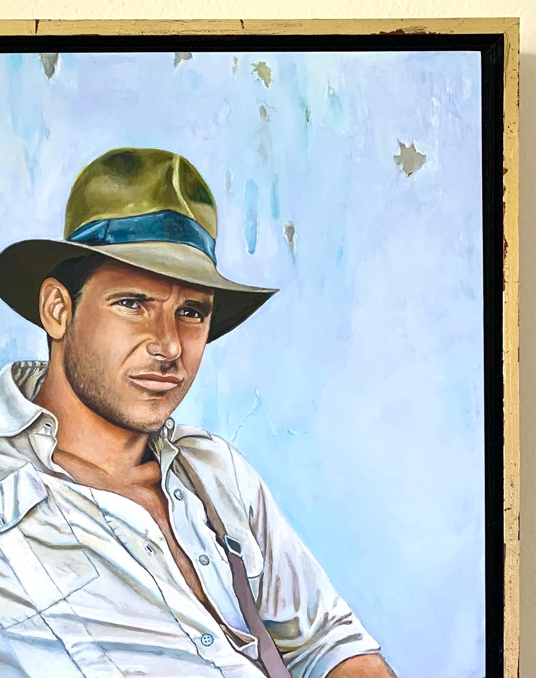 “Portrait of a young Indiana Jones” Original Oil Painting 16”x20” For Sale 1