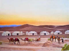 "Sahara Camp" Original Oil Painting 36"x48" 