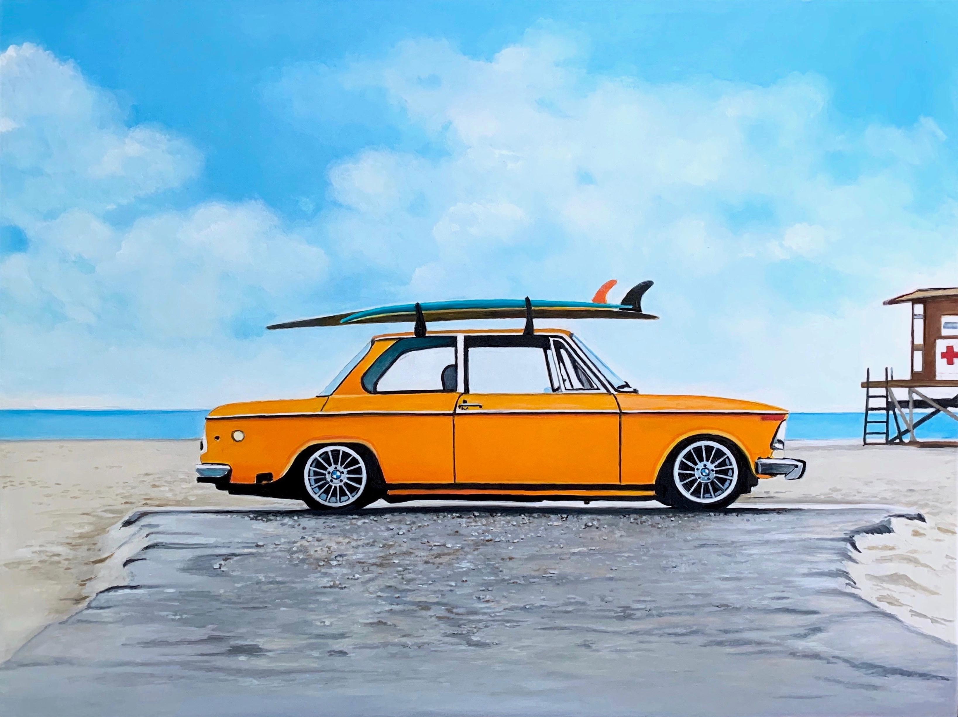 Vintage BMW 2002 - Painting de Megan Eisenberg