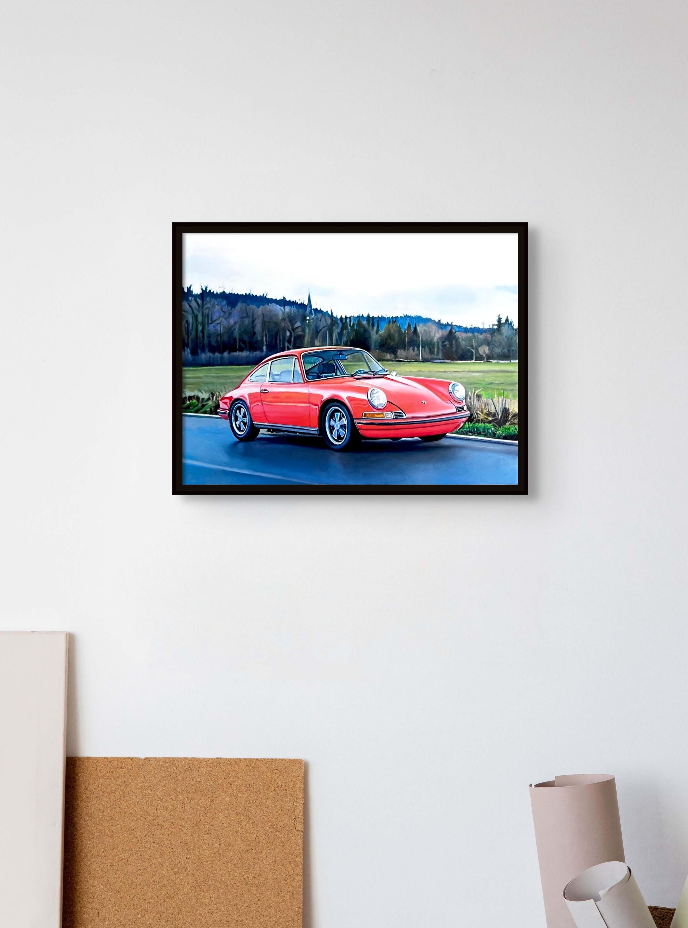 porsche art painting