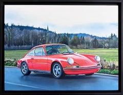 "Vintage Porsche 911" Original Oil Painting 12 in x 16 in