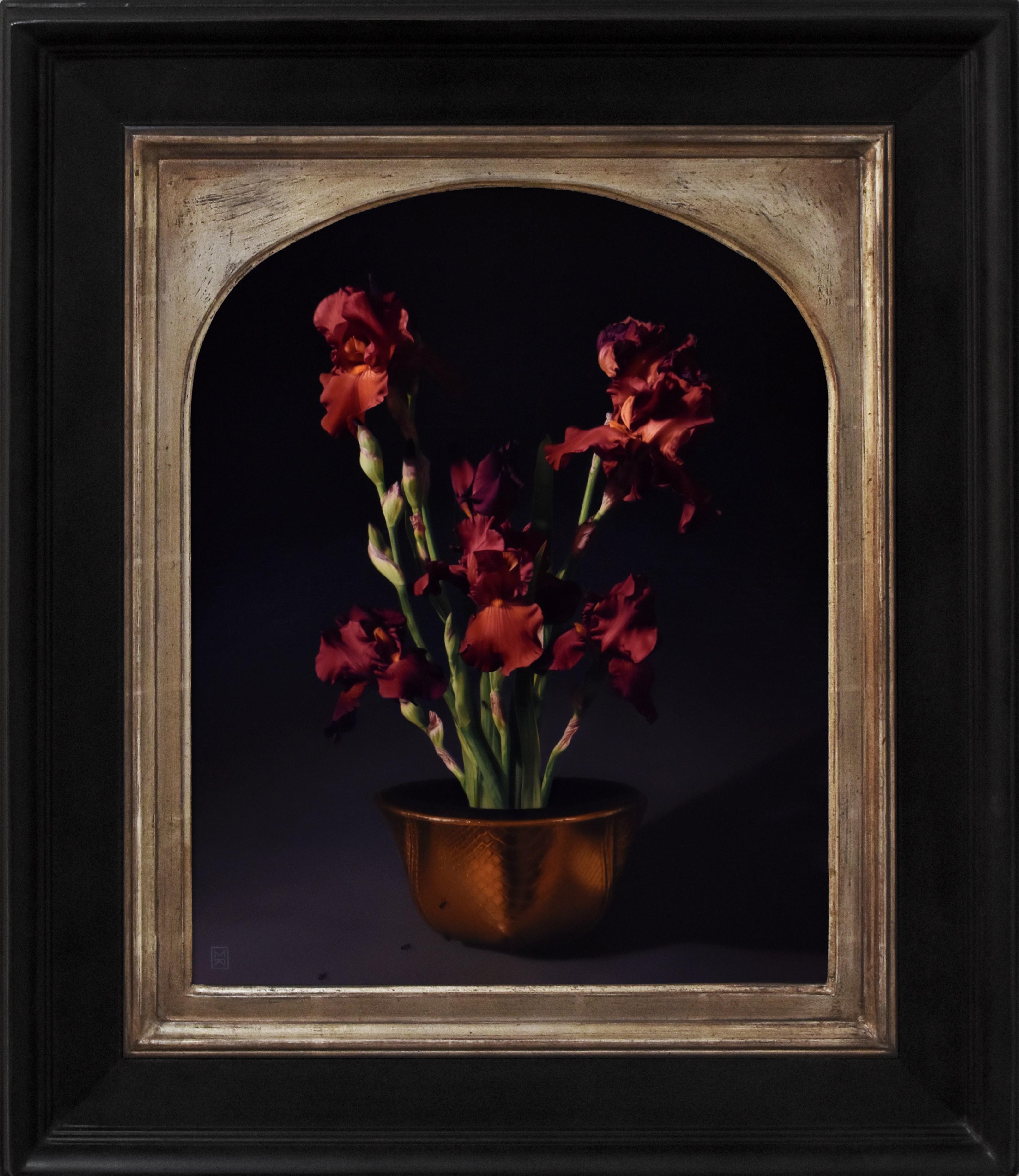 "Fiori con vaso 4" (2024), ritratto originale a olio di Megan Elizabeth Read